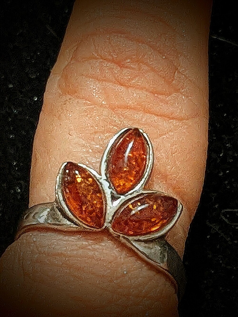 Multi stone Genuine Baltic Amber Ring - Picture 7 of 12